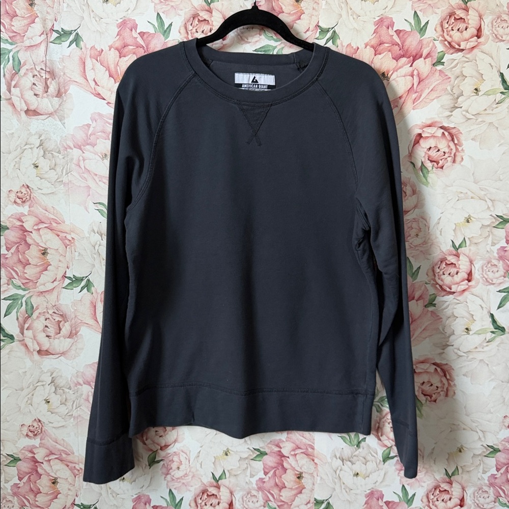 3-American Giant Men’s Charcoal Gray Midweight Crewneck Sweatshirt sz S USA MADE